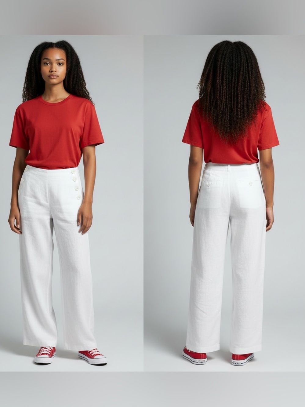 Talbots Size 8 Linen Wide-Leg Pants | 100% Linen | Lined | Side Button Detail ✨🤩